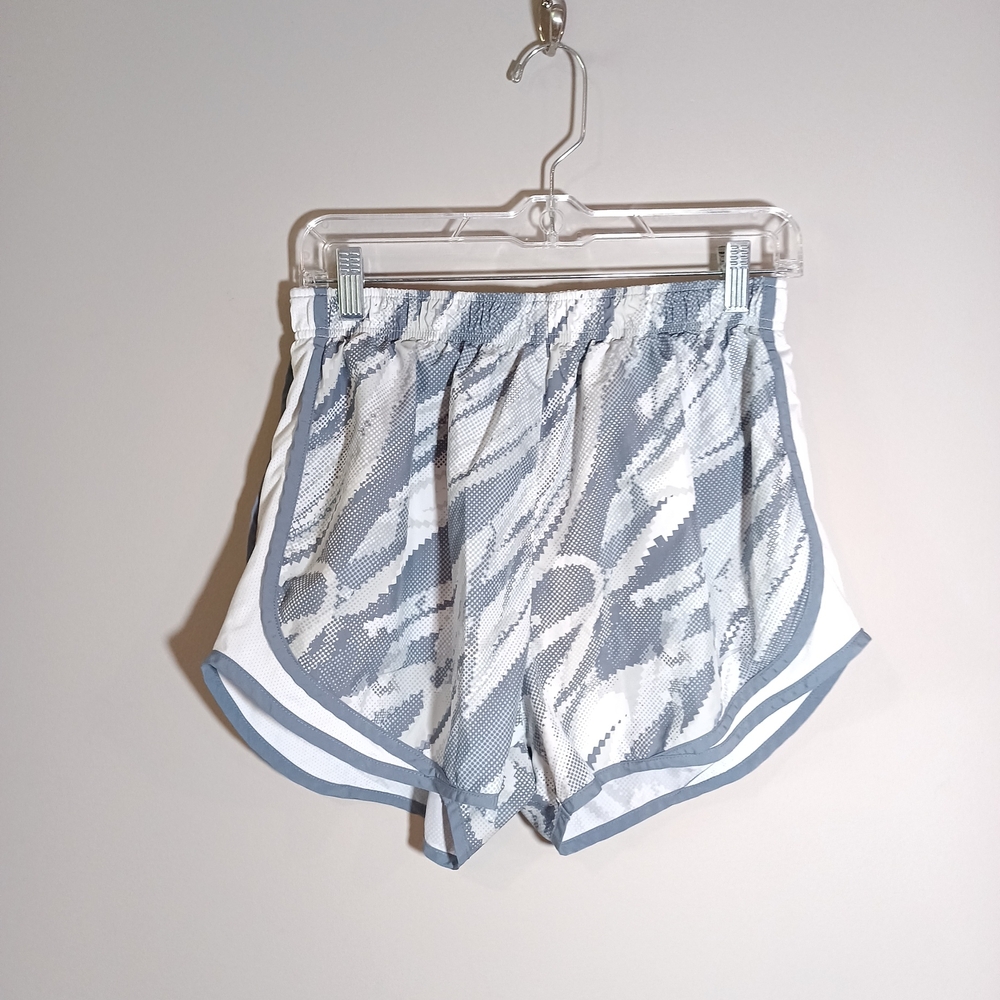 Nike Dri Fit  Women's Tempo Pace Running Shorts Gray Patterned Size L